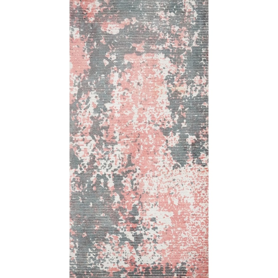 Hand Knotted Oriental Viscose Silk Carpet Modern All-Over Pink Abstract Area Rug - 4' 0'' X 2' 0''