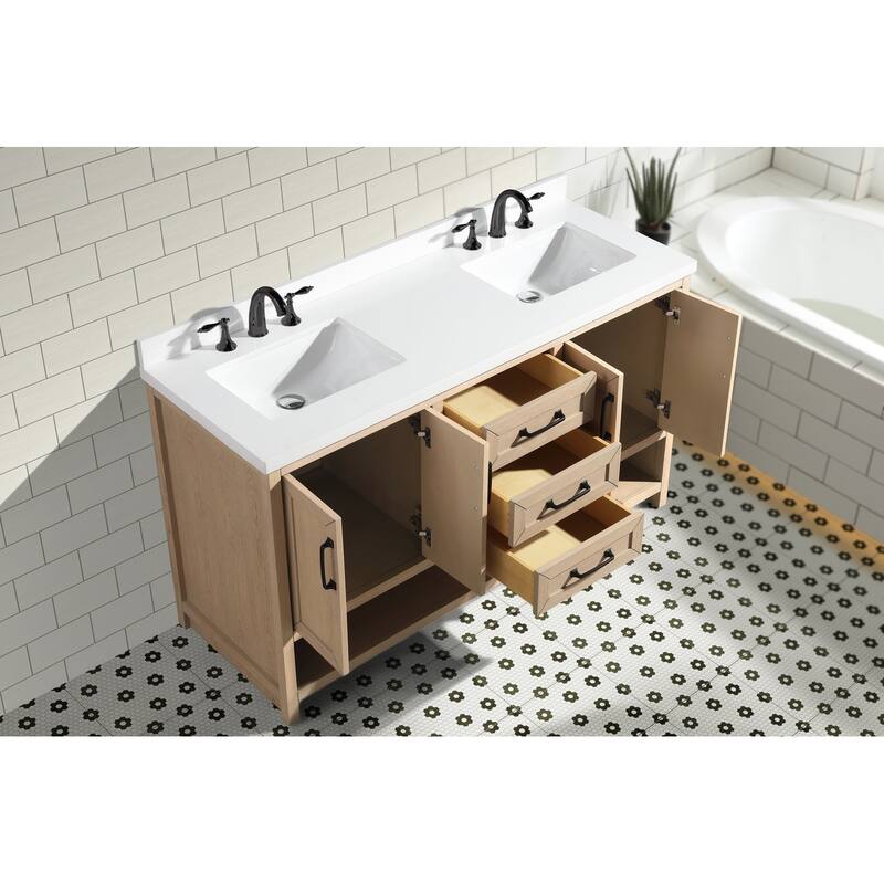 Ari Bath, Venice 60" Bathroom Vanity, Oak Gray