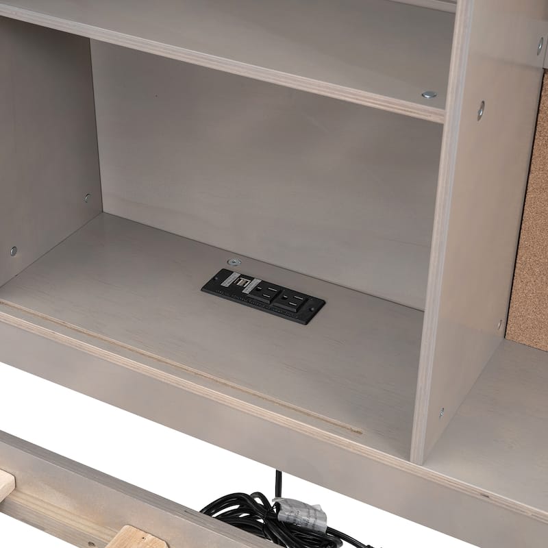 Twin Size Lounge Daybed with Storage, USB Ports and 3 Drawers