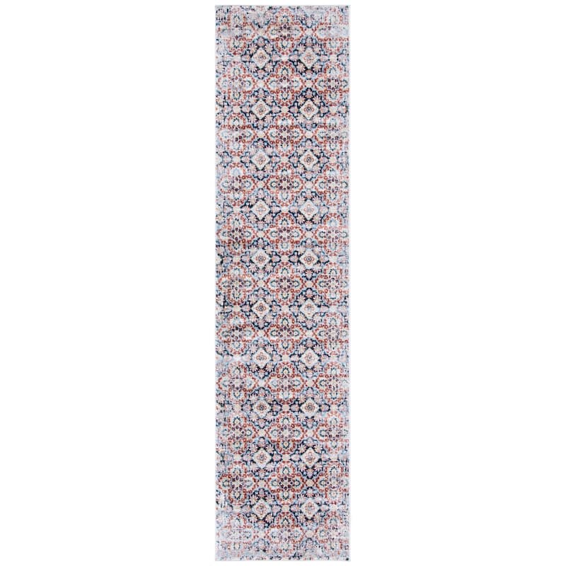 SAFAVIEH Lagoon Nejla Distressed Rug - 2'2" x 9' Runner - Brown/Navy