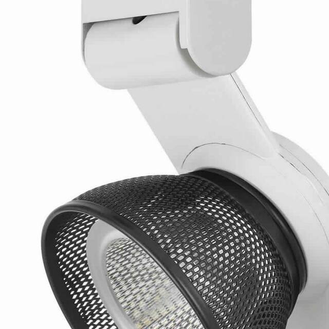12W Integrated LED Metal Track Fixture with Mesh Head, Black and White
