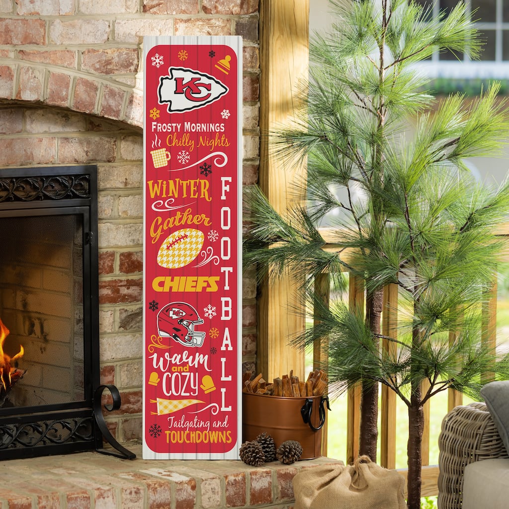 47" Double Sided Seasonal Porch Leaner, Kansas City Chiefs - 47" x 11.25"