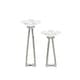 preview thumbnail 8 of 6, White Stainless Steel Glam Candle Holder (Set of 2) - 4 x 4 x 13