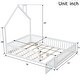 preview thumbnail 3 of 16, House-shaped Design Wood Full Size House Platform Bed with Safety Guardrail, White