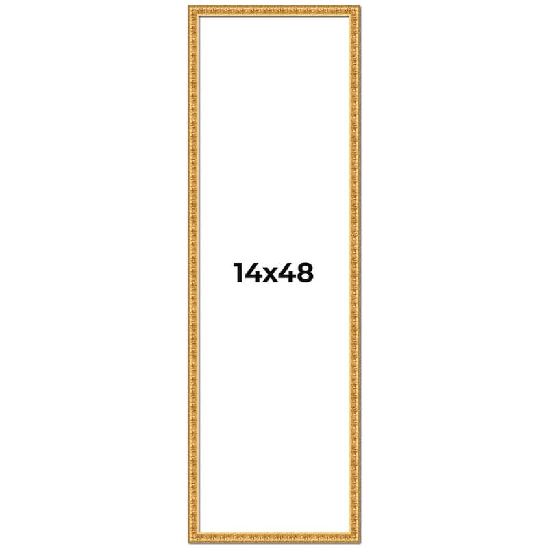 14x48 Frame Gold Real Wood Picture Frame Width 1 inches | Interior