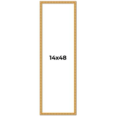 14x48 Frame Gold Real Wood Picture Frame Width 1 inches | Interior