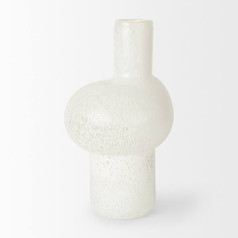 Heket Short White Glass Vase