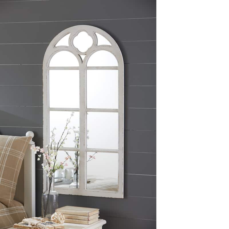 Park Designs Wood Window Mirror Distressed White 47"H - 47.25"H x 23.5"W x 1"D