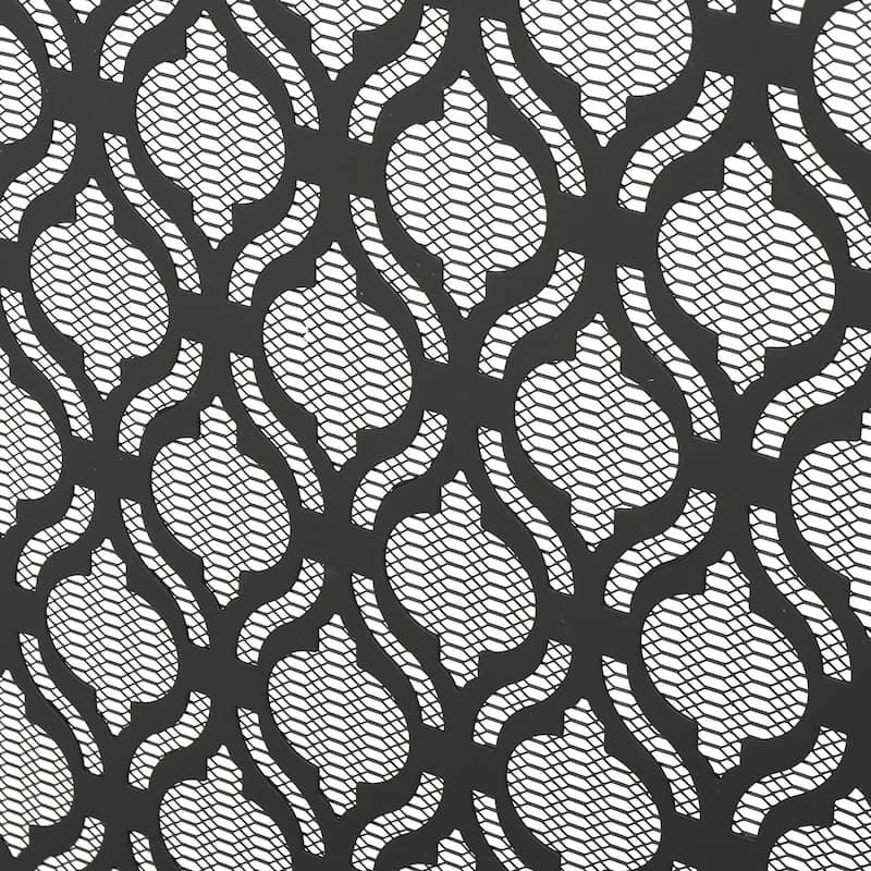 Roomfitters Modern Geometric Fireplace Screen, Single-Panel Design with Stylish Circle Patterns and Durable Mesh