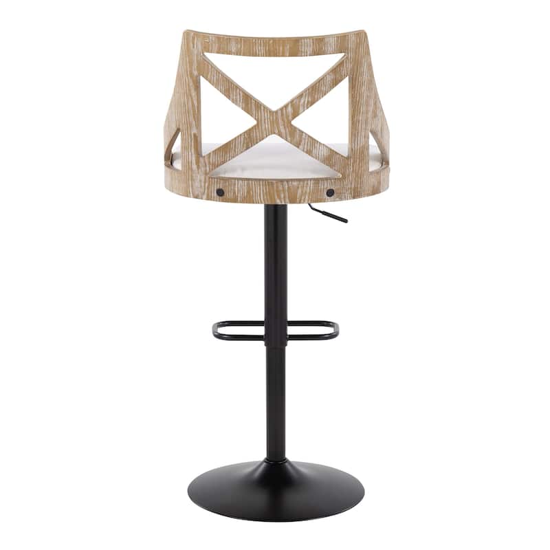 The Gray Barn Charlotte Adjustable Bar Stool with Rounded Rectangular Footrest (Set of 2)