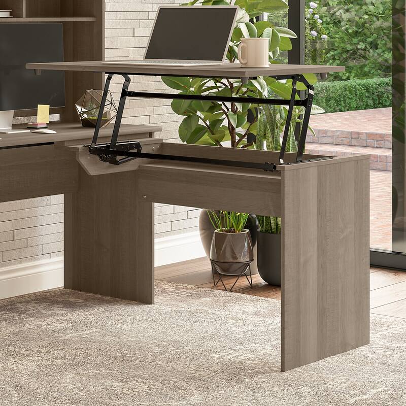 Cabot 3 Position Sit to Stand Desk Return by Bush Furniture - Ash Gray