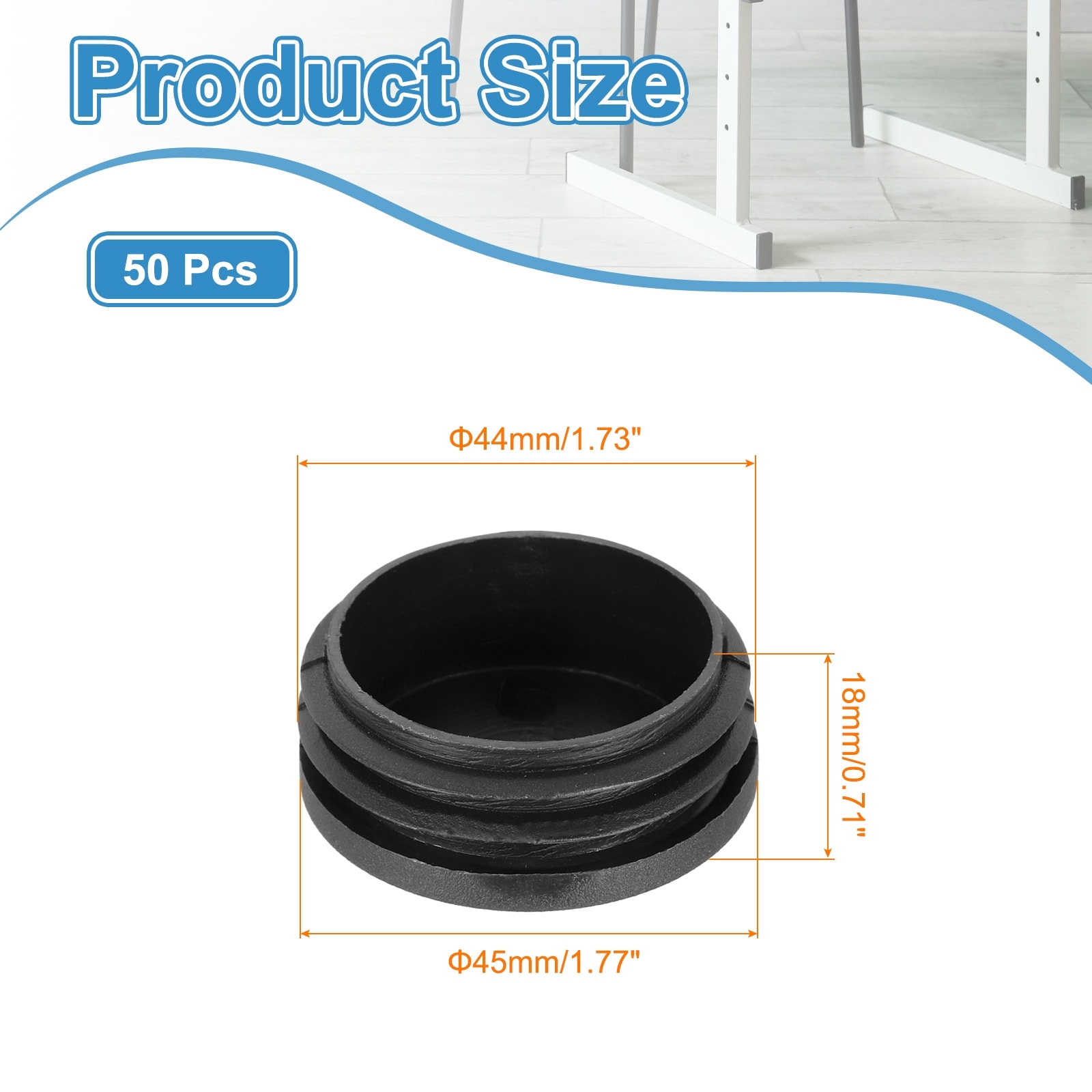 Plastic Hole Plugs, Plastic Pipe Tubing End Caps for Furniture, Pipe Tubing, Table, Chair