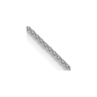 Curata 14k White Gold Solid 1mm Diamond-cut Spiga Wheat Chain Necklace Options 16 18 20 24