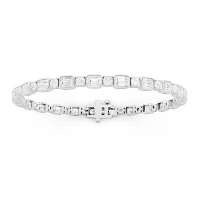 Auriya 14K Gold Lab Grown Diamond Bezel Tennis Bracelet 9 1/3 ct. tw. (E-F VS)