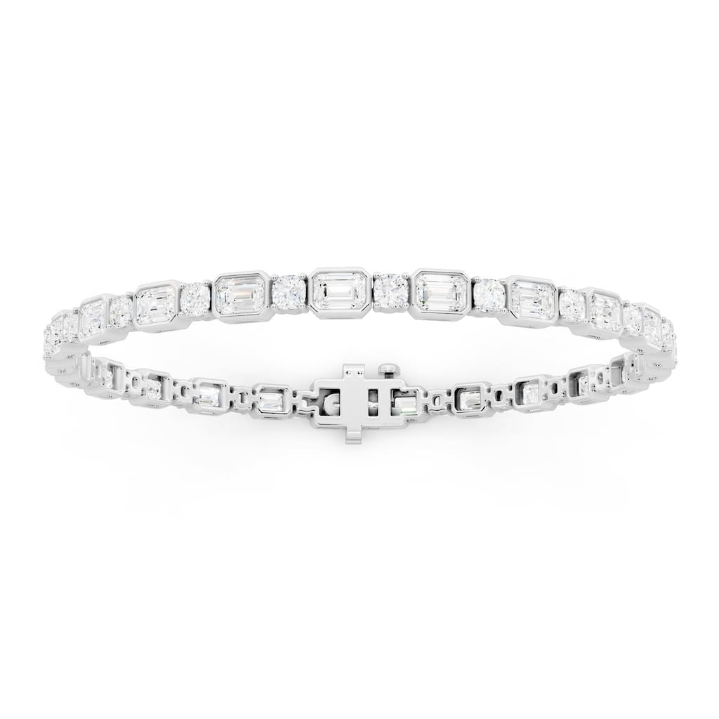 Auriya 14K Gold Lab Grown Diamond Bezel Tennis Bracelet 9 1/3 ct. tw. (E-F VS)
