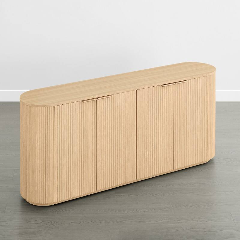 Spruce & Spring 70-inch Wide Modern Sideboard Cabinet with Semi-Cylindrical Columns