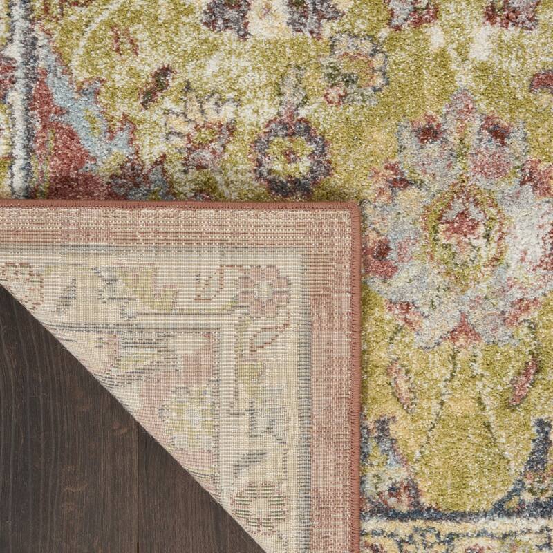 Hoce Power Loomed Distressed Abstract Floral Traditional Stain Resistant Area Rug By HomeRoots - 90' X '26' X '0.5