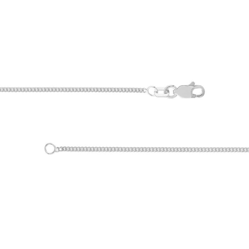 Curata 14k White Gold 1.4mm Curb Chain Necklace (Lobster)