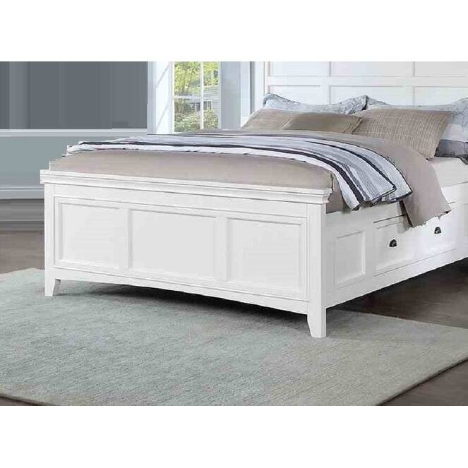 Modern 1Pc White Finish Storage Bed