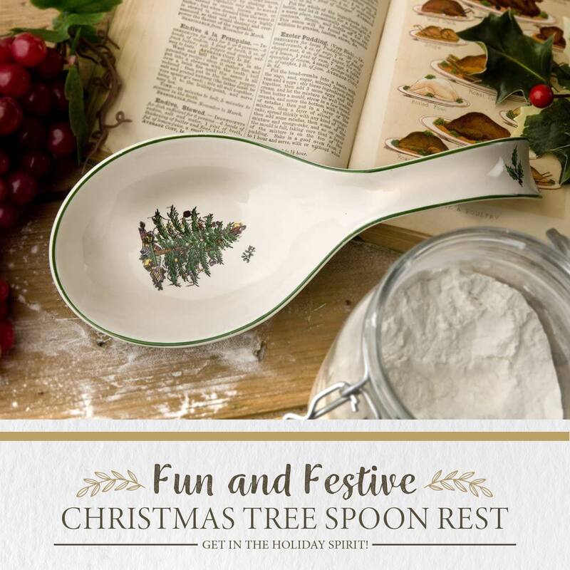 Spode Christmas Tree Spoon Rest - 12" L x 4" W