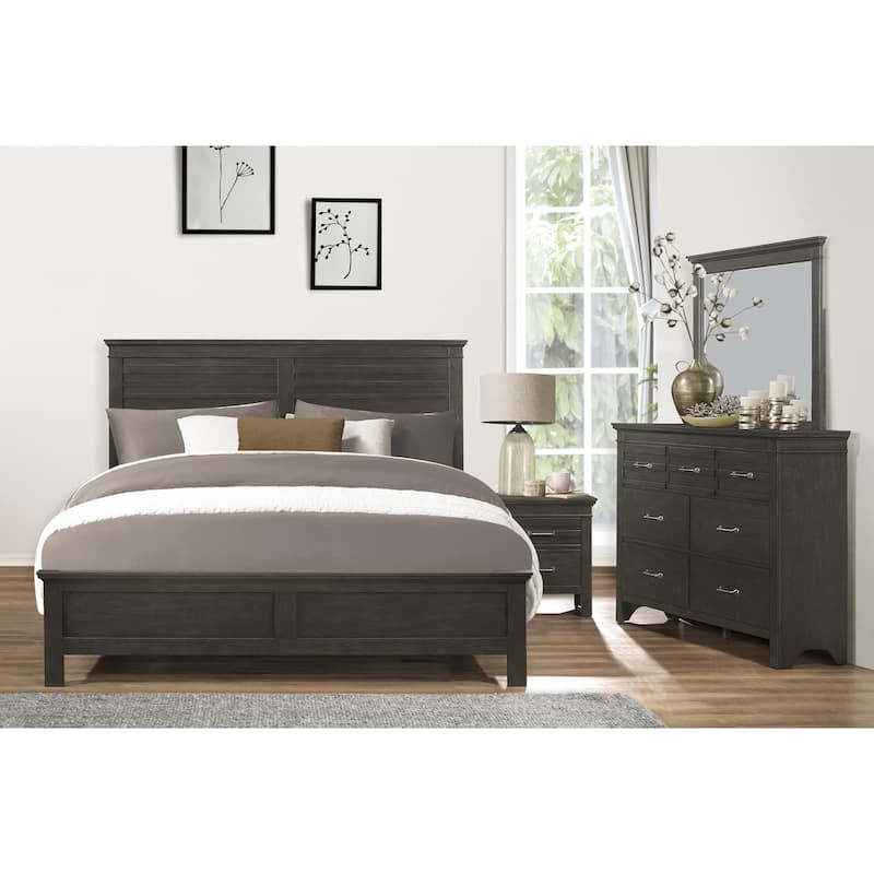 Hyacinthe Charcoal Gray Panel Bed