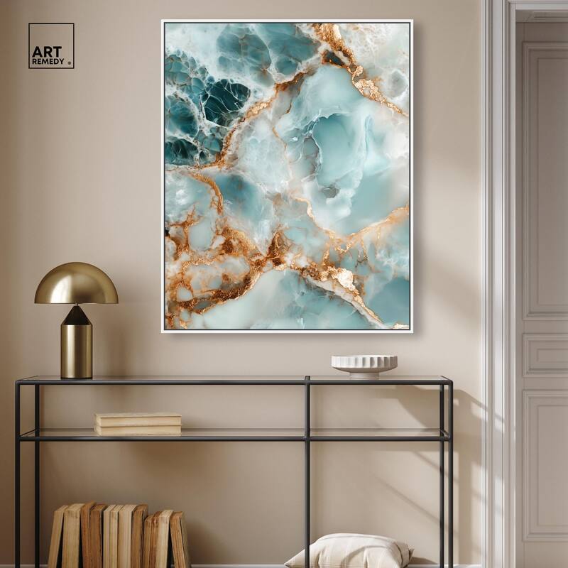 Teal Marble Majesty Canvas by Art Remedy