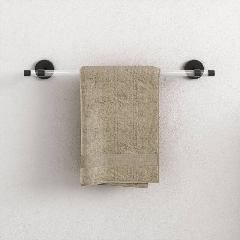 Verre Acrylic Towel Bar In Matte Black - 24.02" x 0.59" 2.36"