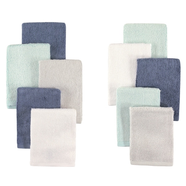 slide 1 of 1, Little Treasure Baby Boy Rayon from Bamboo Luxurious Washcloths, Denim Mint, One Size - Denim Mint - One Size One Size - Denim Mint