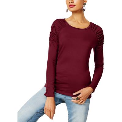 I-N-C Womens Runched Basic T-Shirt
