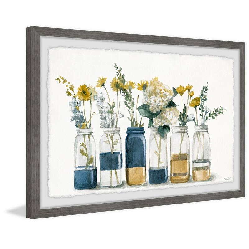 Framed Floral Painting Print - Rococo Romance Wall Art Decor - Home Accent