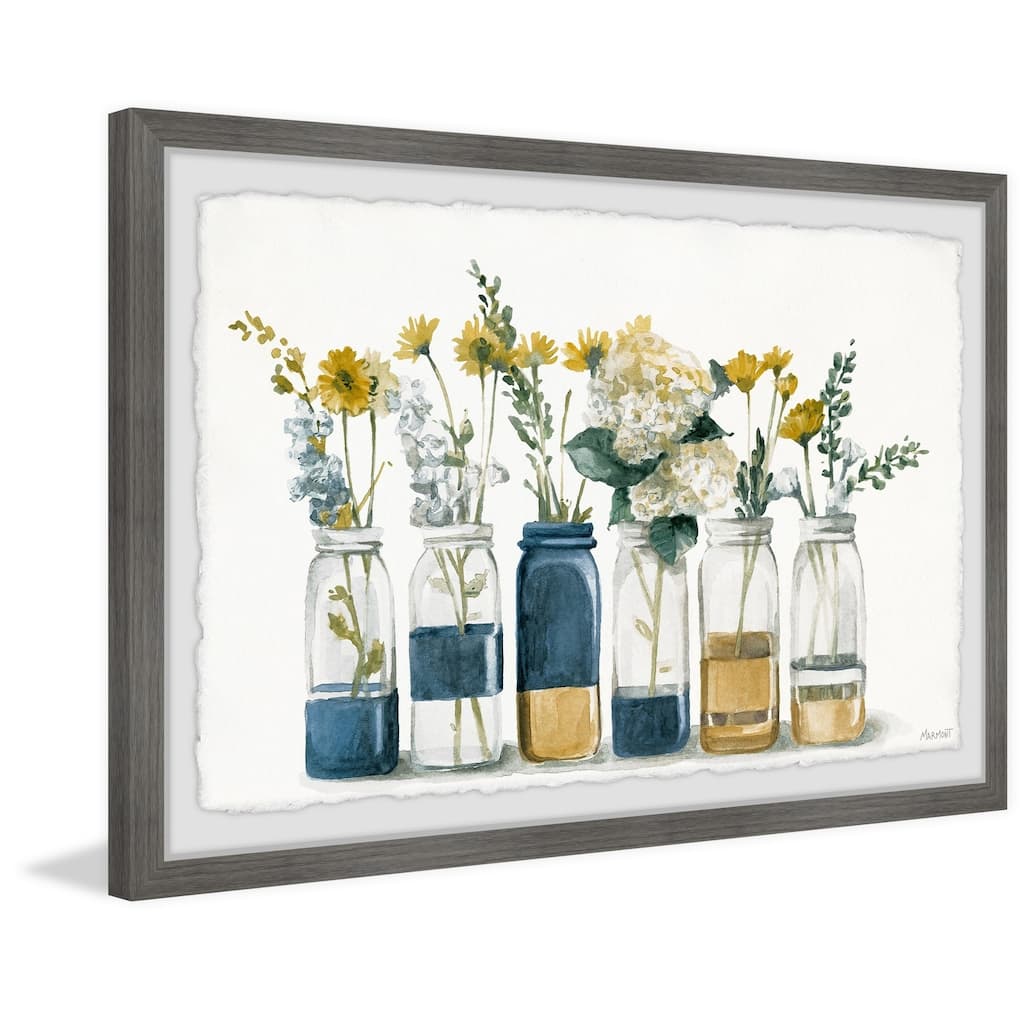 Framed Floral Painting Print - Rococo Romance Wall Art Decor - Home Accent