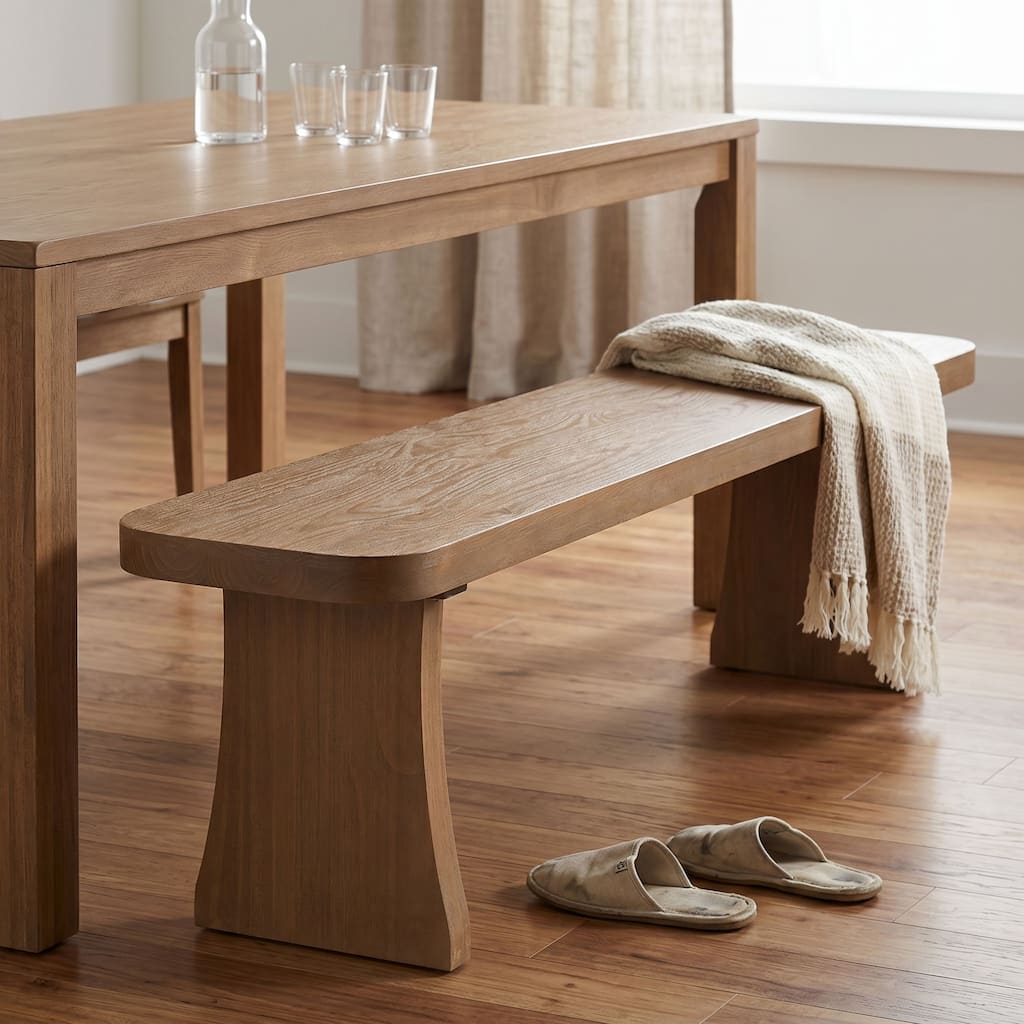 Christopher Knight Home - Pine Wood Dining Bench with Flared Legs