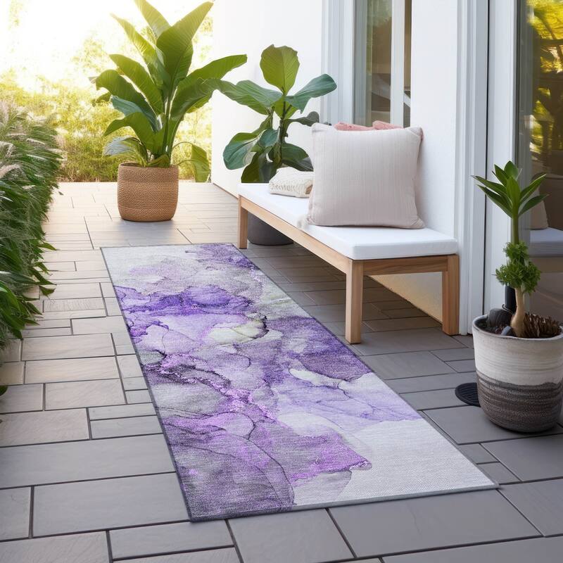 Almisi Artistic Abstract Weather Resistant Versatile Elegance Outdoor Rug