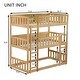 preview thumbnail 10 of 14, Twin Size Triple Rubber Wood Bunk Bed with Ladders, Guardrails Detachable Bunk Bed, Twin over Twin over Twin