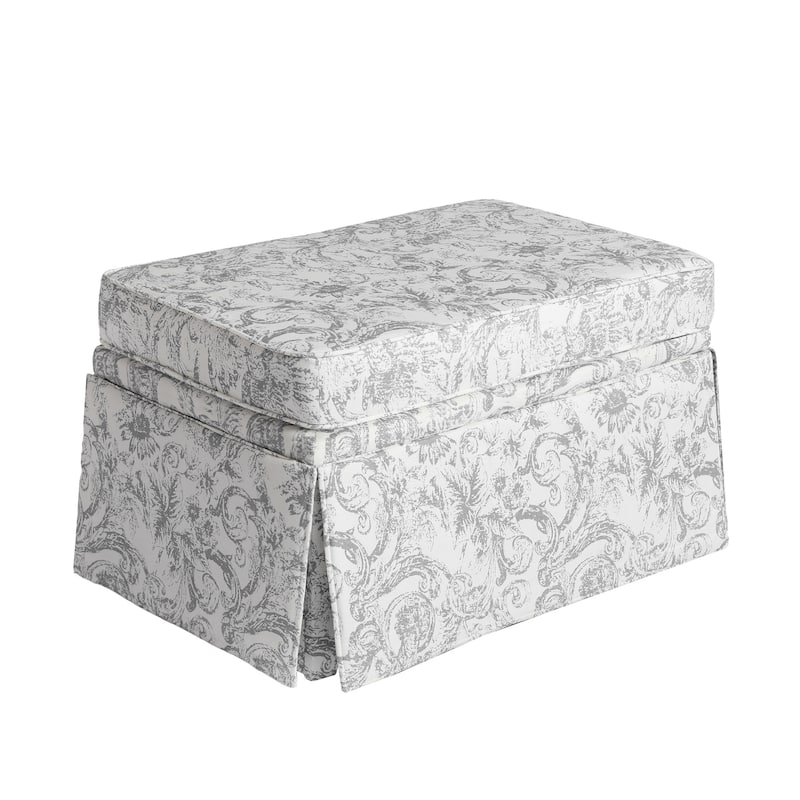 2 Set Rectangle Chenille Upholstered Storage Ottoman