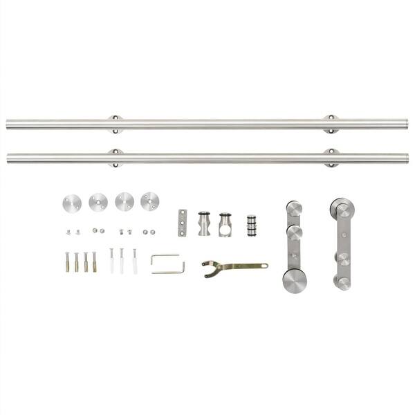 Shop Vidaxl Sliding Door Hardware Kit 72 Stainless Steel Silver