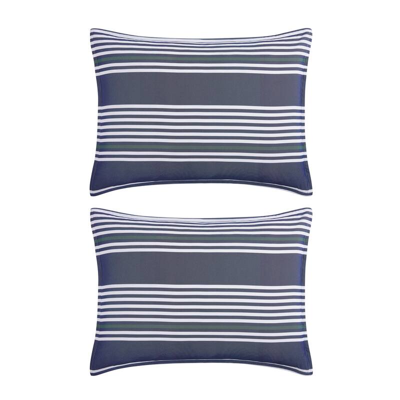 Tommy Hilfiger Lido Stripe Reversible Blue Comforter Bonus Set
