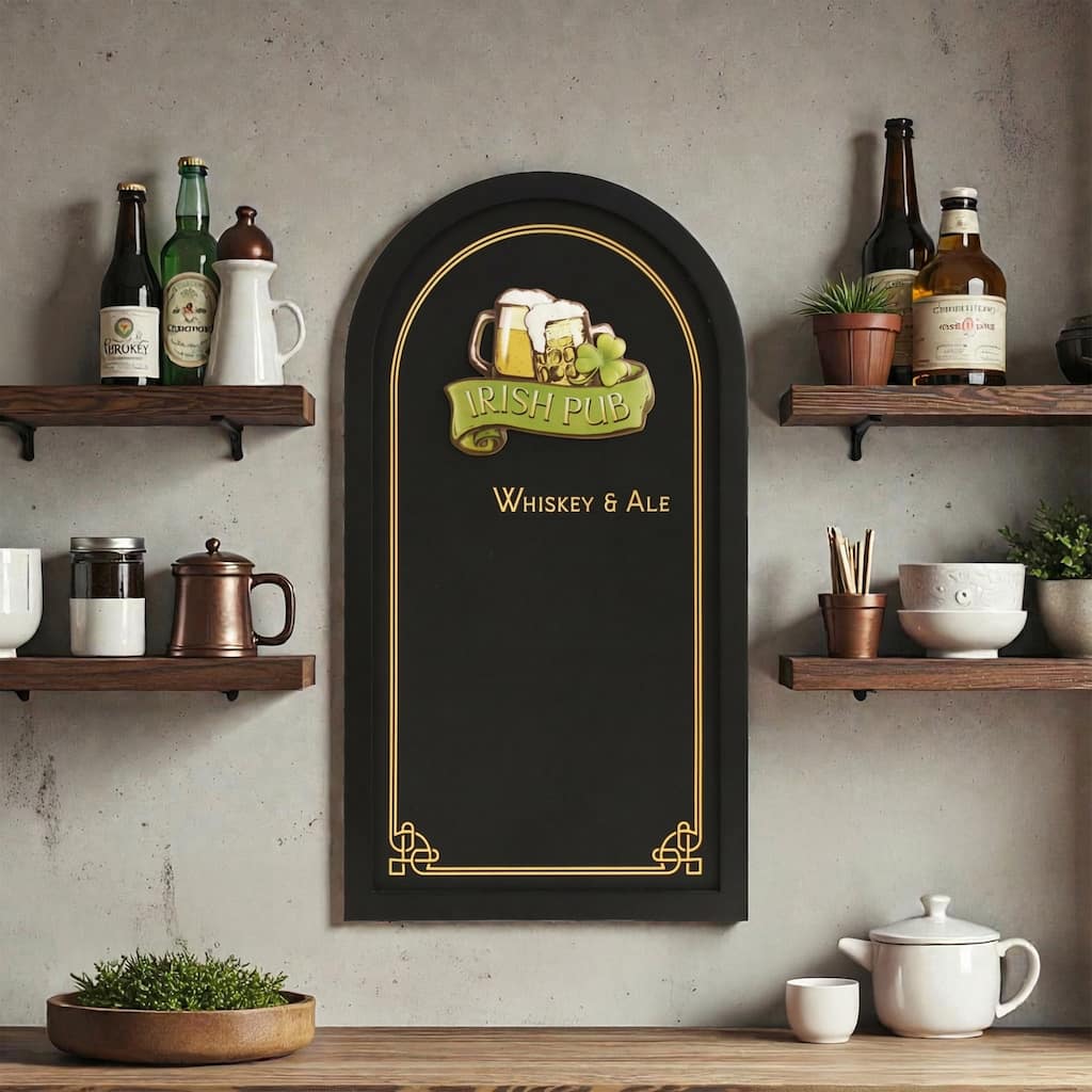 American Art Decor Vintage Chalkboard Bar Signs Wall Decor - MDF Blackboard Wall Art for Man Cave, Home Bar, Kitchen, Garage