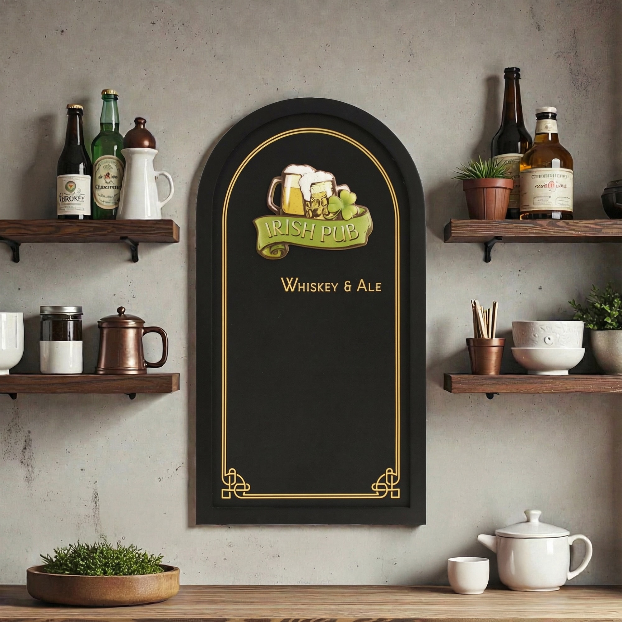 American Art Decor Vintage Chalkboard Bar Signs Wall Decor - MDF Blackboard Wall Art for Man Cave, Home Bar, Kitchen, Garage