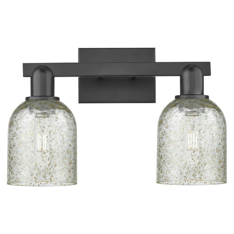 Innovations Lighting 716-2W-11-16 Caledonia Vanity Caledonia 2 Light - Matte Black / Mica