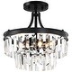 preview thumbnail 6 of 10, Carlisle 2-Light Black Two Tier Crystal Semi Flush Mount Chandelier - 13"W