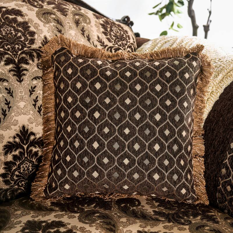 Dayaram Traditional Dark Brown Chenille Loveseat by Gracewood Hollow