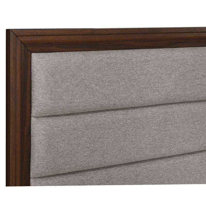 Anza Walnut Upholstered Queen Bed