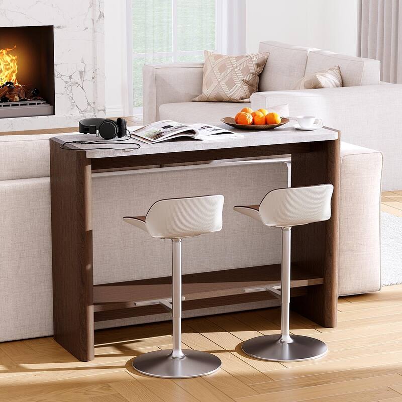 COSIEST Modern MDF Stone-Look Console Table,Coffee Table