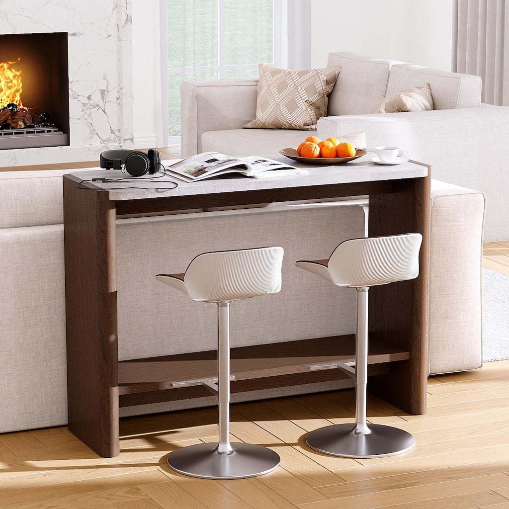 COSIEST Modern MDF Stone-Look Console Table,Coffee Table