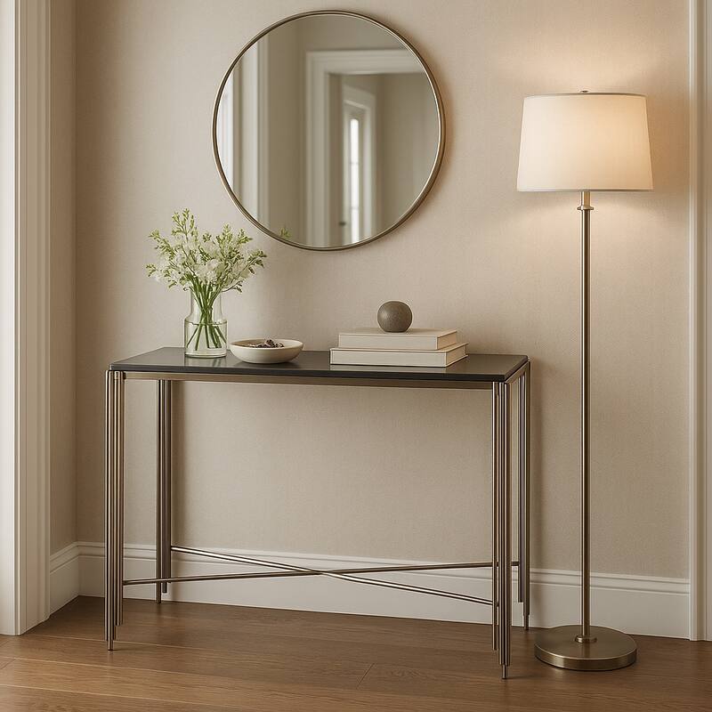 Metal Modern Stone Top Table - 54.0"