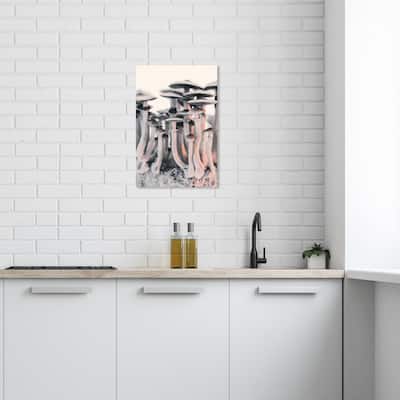 Wynwood Studio Canvas Nature and Landscape Silver Mushrooms White and Modern & Contemporary Wall Art Canvas Print