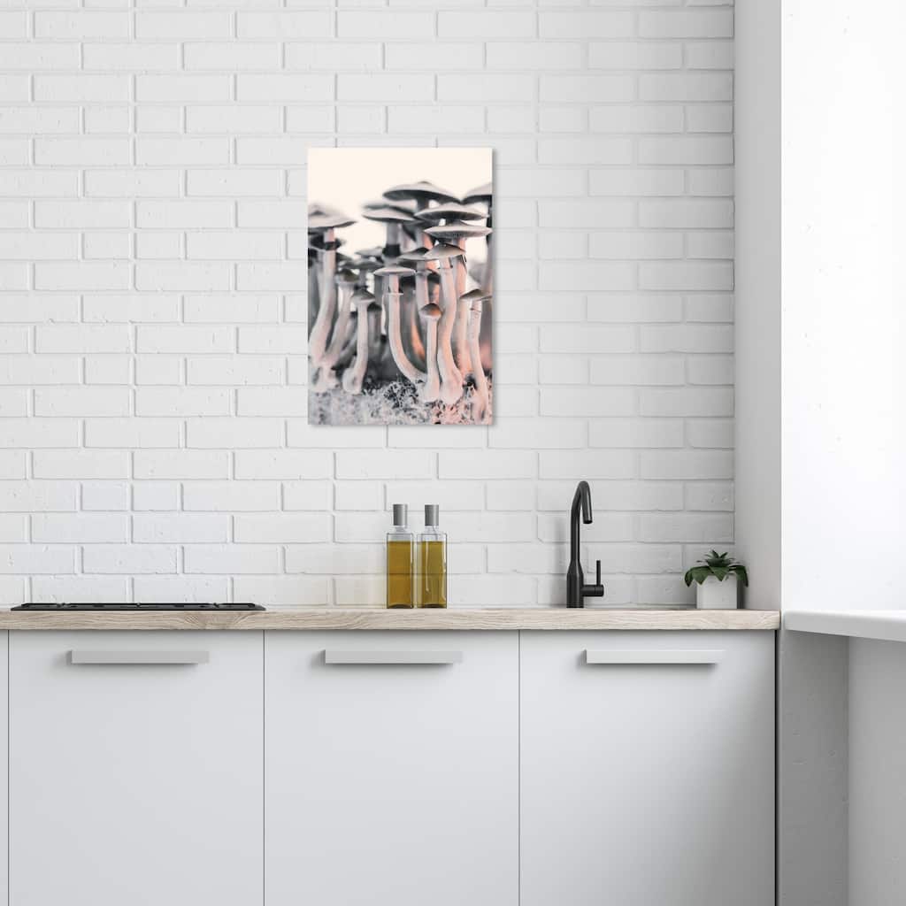 Wynwood Studio Canvas Nature and Landscape Silver Mushrooms White and Modern & Contemporary Wall Art Canvas Print