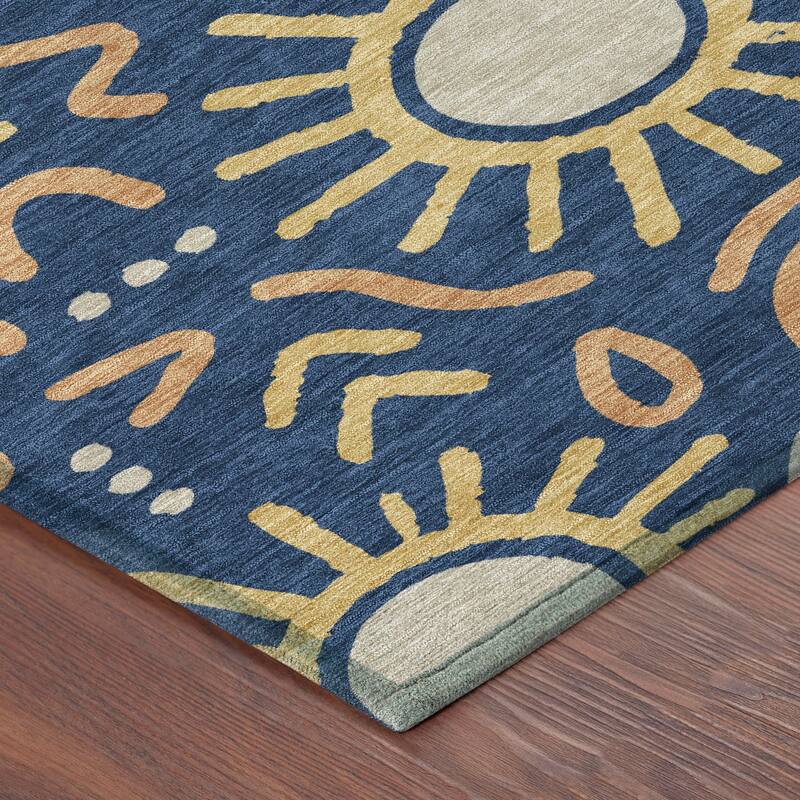 Machine Washable Indoor/ Outdoor Modern Sol Chantille Rug