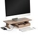 preview thumbnail 1 of 35, Jani Wood Monitor Stand Riser Desk - Ergonomic Design Stand, Desktop Organizer Table for Home, Office Workspace, Gaming Desk Brown